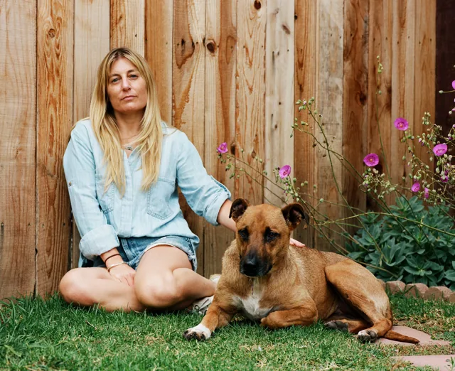 Neighbor and her dog