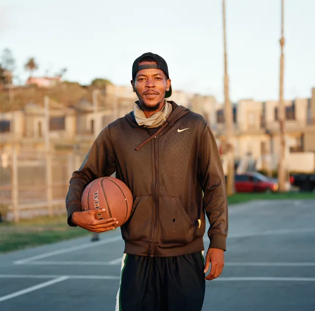 Man with basketball