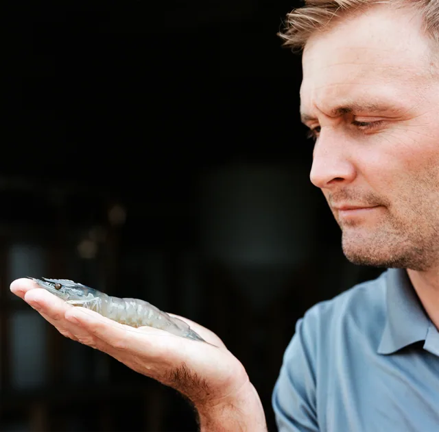 Steve with shrimp