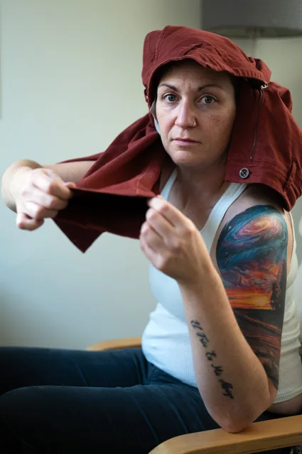 Kristian with pants on head